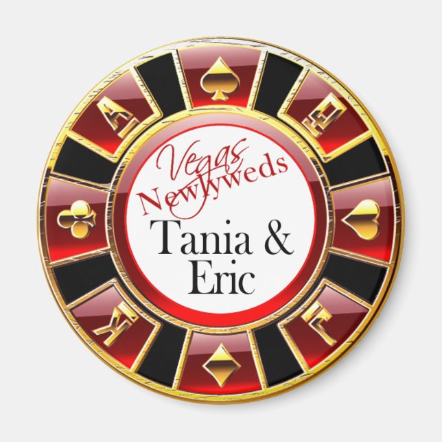 Las Vegas Deluxe Casino Chip Magnet Favour (Front)