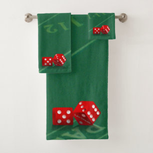 Las Vegas Dice on Craps Table Bath Towel Set