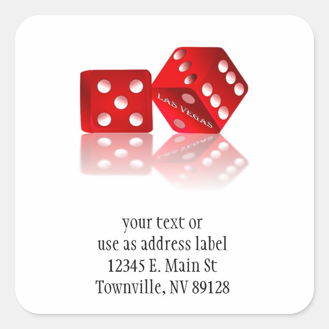 Las Vegas Dice Square Sticker (Front)
