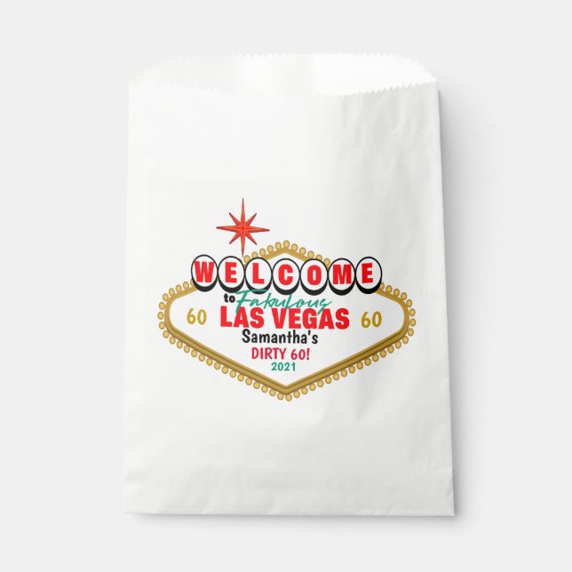 Las Vegas Dirty Birthday Party Custom Matching  Favour Bag (Front)