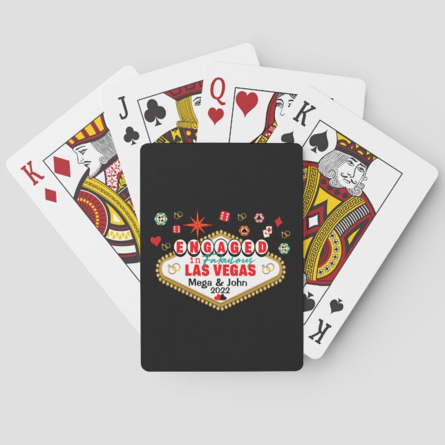 Las Vegas Engaged Celebration Couple  Playing Cards (Back)
