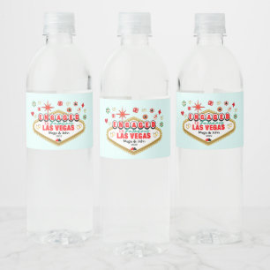 Las Vegas Engaged Celebration Couple Water Bottle Label