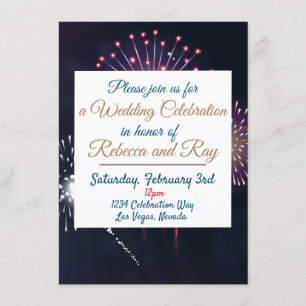 Las Vegas Fireworks Wedding Celebration high def. Invitation