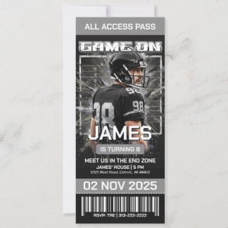 Las Vegas Football Ticket Birthday Invitation