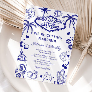 Las Vegas Fun Doodle Wedding Invitation