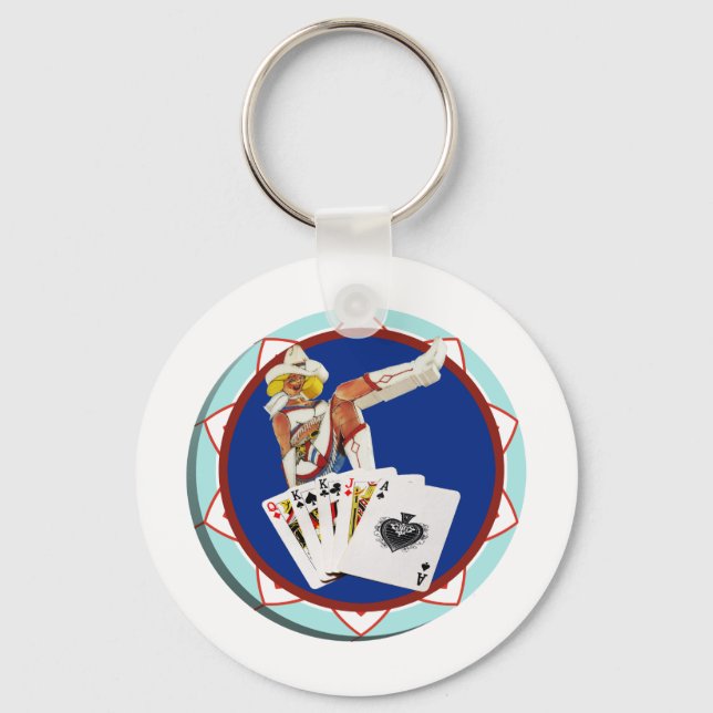 Las Vegas Gal Poker Chip Key Ring (Front)