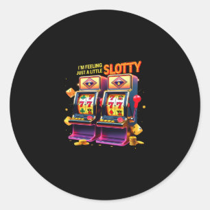 Las Vegas Gambling Lovers Lucky Slot Machine Casin Classic Round Sticker