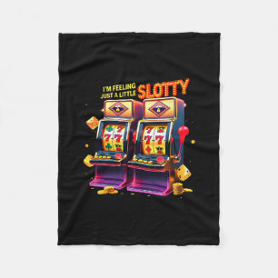 Las Vegas Gambling Lovers Lucky Slot Machine Casin Fleece Blanket