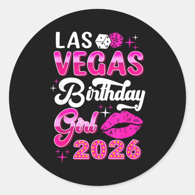 Las Vegas Girls Trip 2026 Cruise Trip Matching Bir Classic Round Sticker (Front)