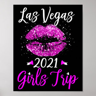 Las Vegas Girls Trip Vacation Gift Pink Lips  Poster
