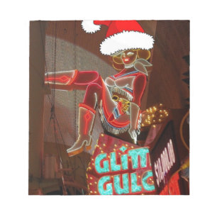 Las Vegas Glitter Gulch Christmas Notepad