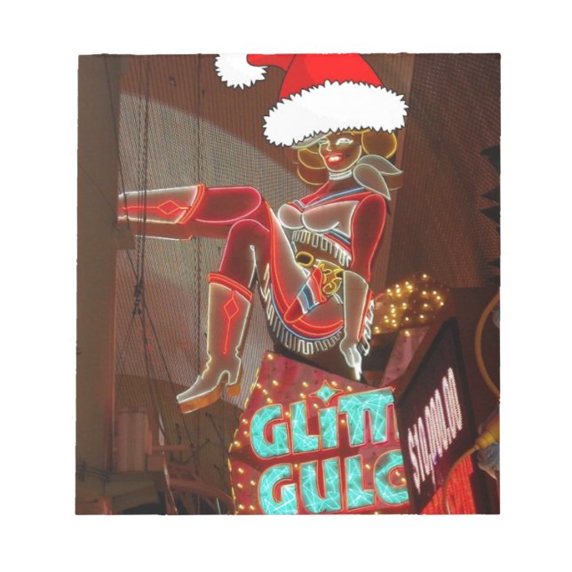 Las Vegas Glitter Gulch Christmas Notepad (Front)