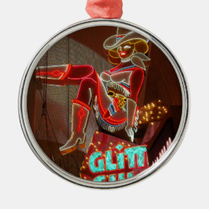 Las Vegas Glitter Gulch Metal Ornament