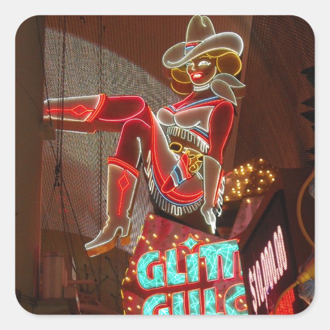 Las Vegas Glitter Gulch Square Sticker (Front)