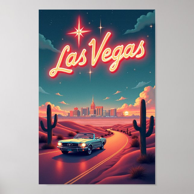 Las Vegas Glow: Retro 1950s Desert Escape Poster (Front)