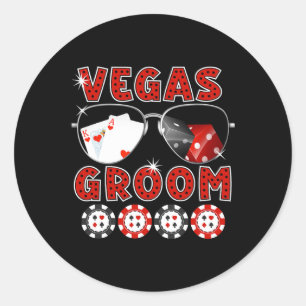 Las Vegas Groom Wedding Tee Bachelor Party Stag Ni Classic Round Sticker