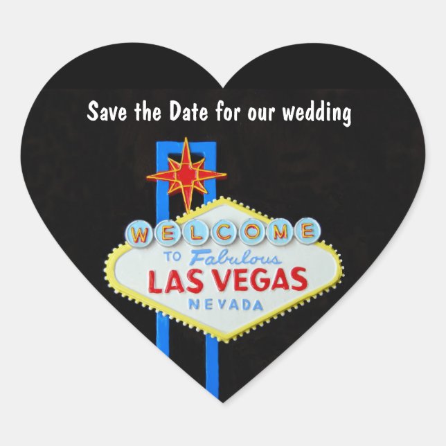 Las Vegas Heart Shaped Wedding Heart Sticker (Front)