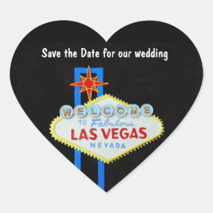 Las Vegas Heart Shaped Wedding Sticker