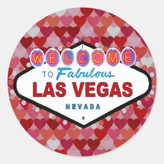 Las Vegas Hearts of Fun Sticker (Front)