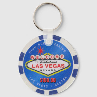 Las Vegas High Roller $100.00 Poker Chip Keychain
