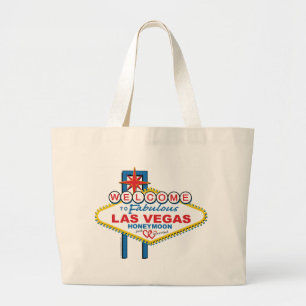 Las Vegas Honeymoon retro Large Tote Bag