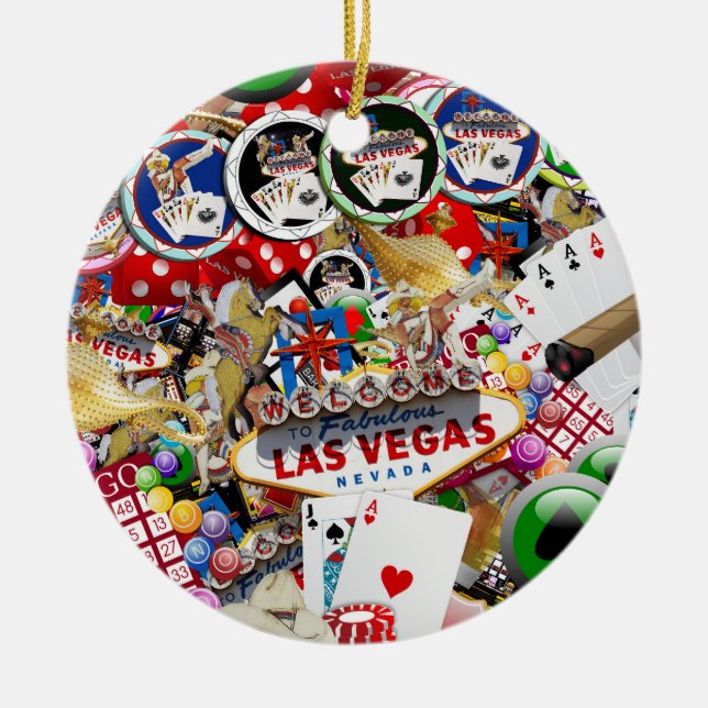 Las Vegas Icons Add-a-Photo  Ceramic Ornament (Front)