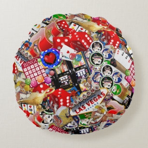 Las Vegas Icons ~ Gamblers Delight Round Cushion