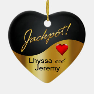 Las Vegas Jackpot photo black/gold Ceramic Ornament
