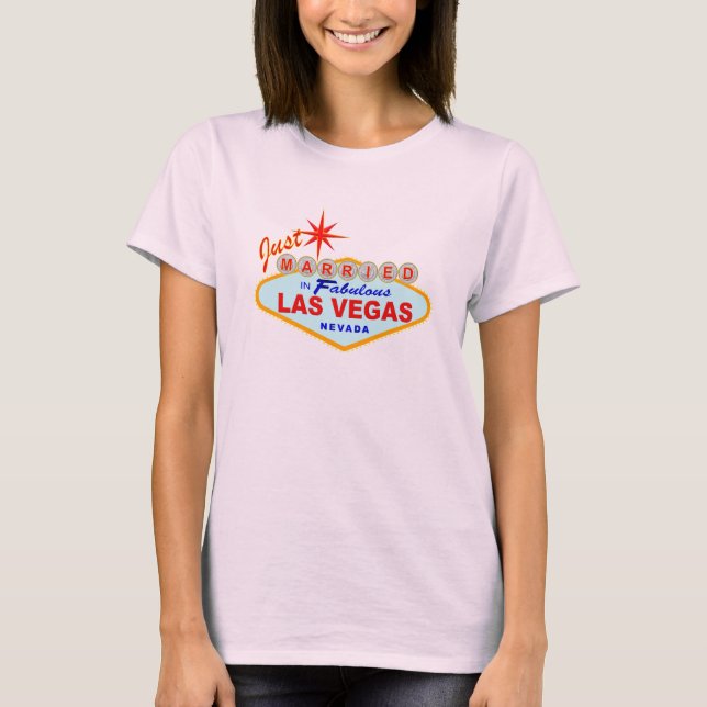 Las vegas Just Married T-Shirt Bride (Front)