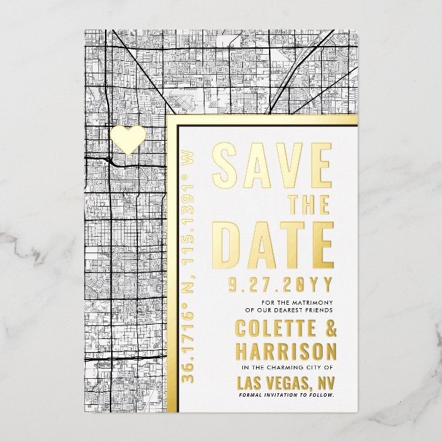 Las Vegas Love Locator | Wedding Save the Date (Front)