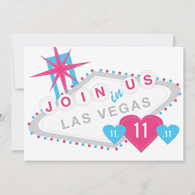 Las Vegas Lucky in Love Sate the Date Save The Date (Front)