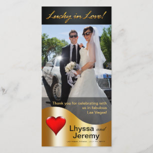 Las Vegas Lucky in Love Thank You black/gold Card