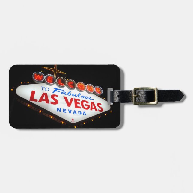 Las Vegas Luggage Tag (Cheetah Print) (Front Horizontal)