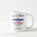 Las Vegas Maid of Honour Mug<br><div class="desc">Fun Maid of Honour Mug to celebrate the Las Vegas Wedding. Super keepsake to remember your recent participation in the Nevada nuptials. Customise cup by replacing "Your Text" areas on mug with newlyweds names and/or date of wedding.</div>