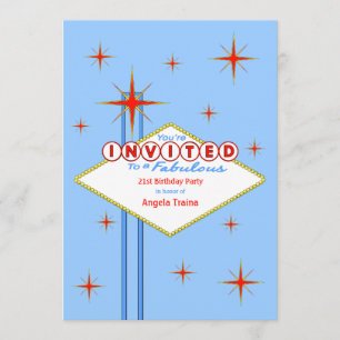 Las Vegas Marquee Birthday Party Invitation