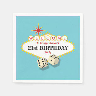 Las Vegas Marquee Birthday Party with Age Napkin