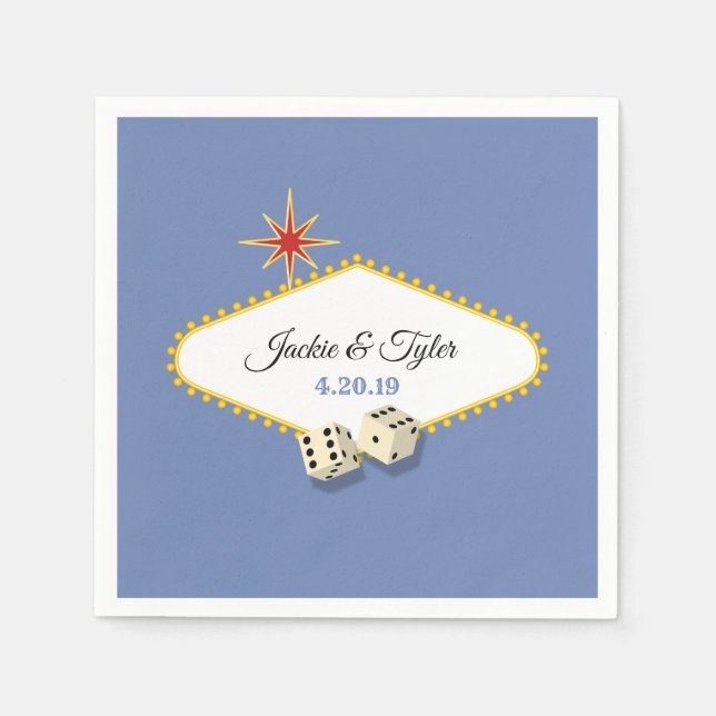 Las Vegas Marquee Wedding in Hydrangea Napkin (Front)