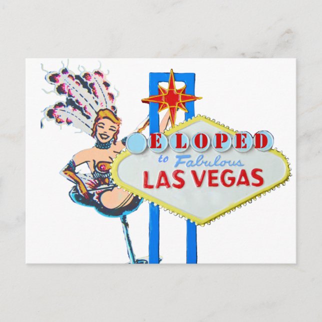 Las Vegas Marriage Elope Announcement Postcard (Front)