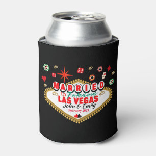 Las Vegas Married Couple Matching Vacation Nevada Can Cooler