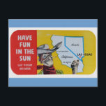Las Vegas Navada Vintage Travel Design Postcard<br><div class="desc">Las Vegas - Have Fun in the sun !</div>
