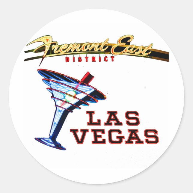 Las Vegas Neon Classic Round Sticker (Front)