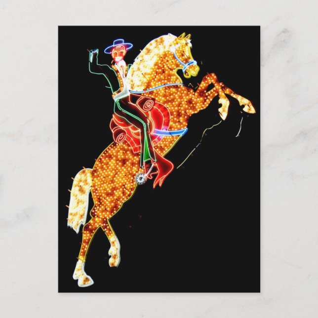 Las Vegas Neon Cowboy Sign Postcard (Front)