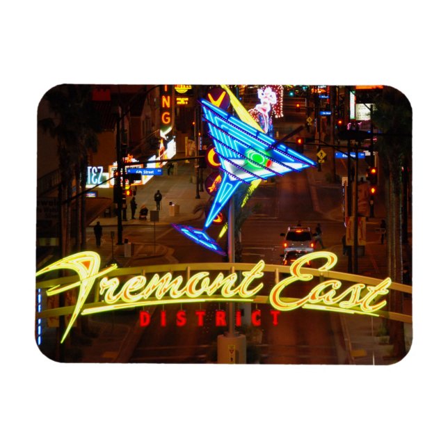 Las Vegas Neon Martini Glass Magnet (Horizontal)