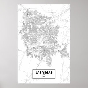 Las Vegas, Nevada (black on white) Poster