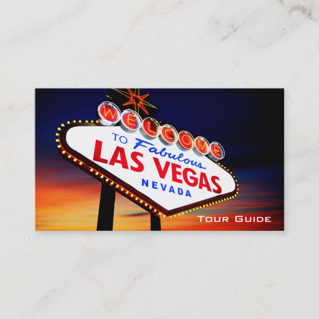 Las Vegas Nevada Casino Tour Guide Travel Agent Business Card (Front)