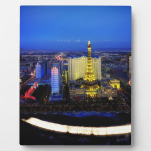 Las Vegas Nevada City Cities Urban Night Evening Plaque