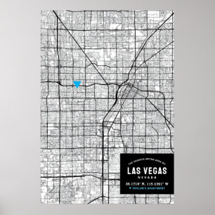 Las Vegas, Nevada City Map + Mark Your Location  Poster