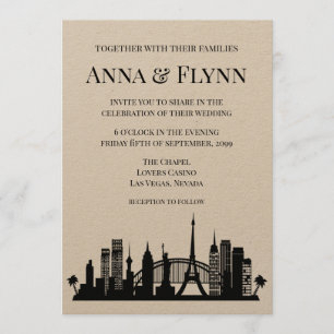 Las Vegas Nevada City Skyline Cityscape Wedding Invitation