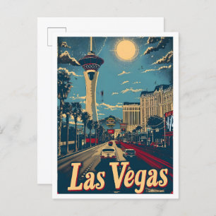 Las Vegas Nevada Classic Art Retro Vintage Travel Postcard