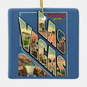 Las Vegas Nevada Greeting Ceramic Ornament